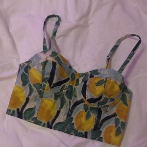 lemons cropped bustier
